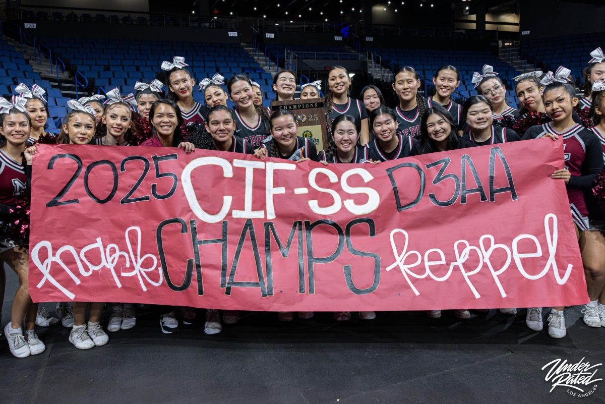 Lady Aztecs posing after they've won CIF-SS.